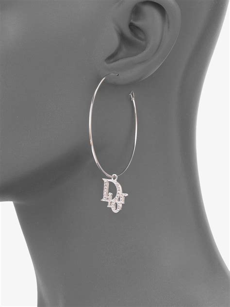 dior hoop earrings silver